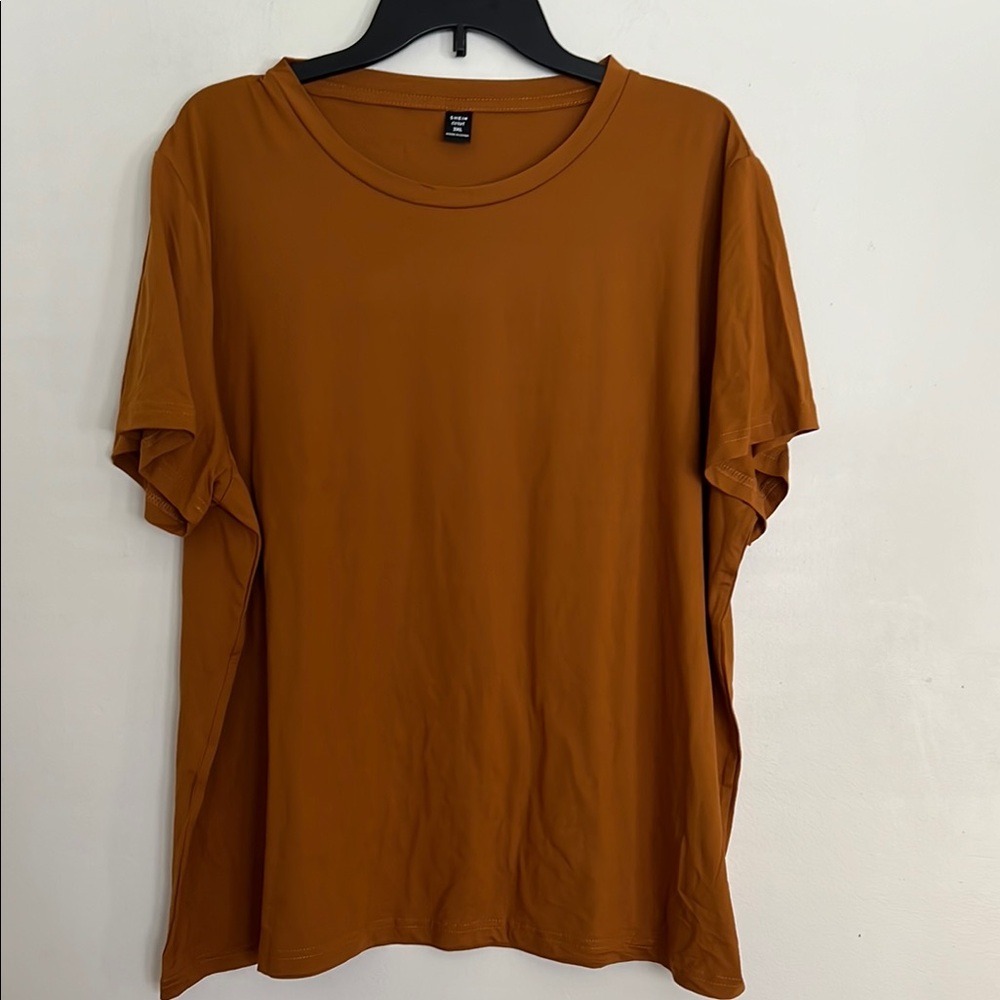 SHEIN Brown Relaxed Short Sleeve T-Shirt
